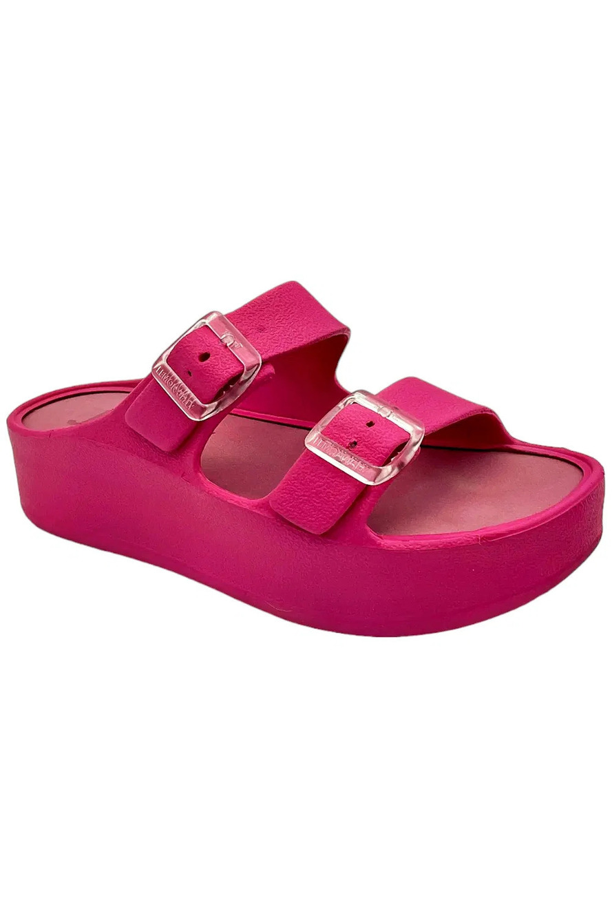 Lemon Jelly Fenix Vegan Double Band Slide Sandals Fenix Fuchsia - Medium